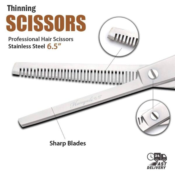 Haryali London 6.5 Hair Thinning Texturizing Barber Scissors - HARYALI LONDON