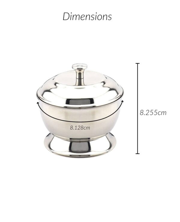 Stainless Steel Shaving Soap Bowl with Lid - HARYALI LONDON